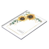 ユーカリプトゥスサンフラワーフローラ幾何学 ノートブック (左側)