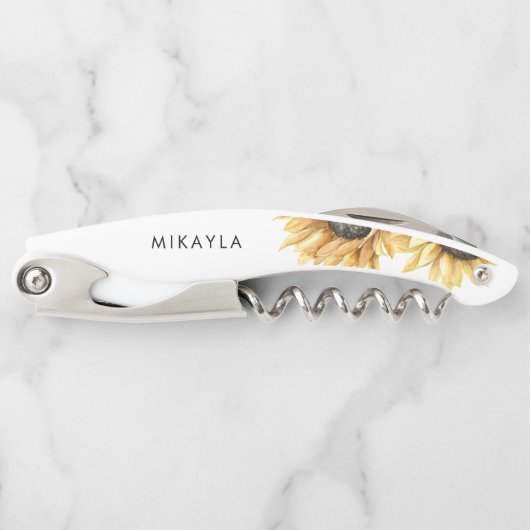 ユーカリプトゥスサンフラワー結婚式の引き出物 ソムリエナイフ (正面)