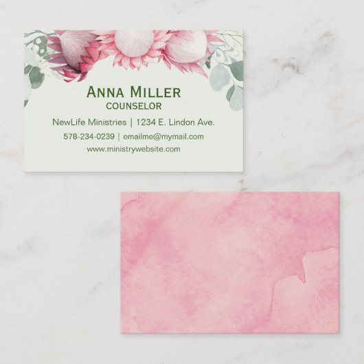 ユーカリプトゥスジェントルピンクカウンセリング省 名刺 (正面/裏面)