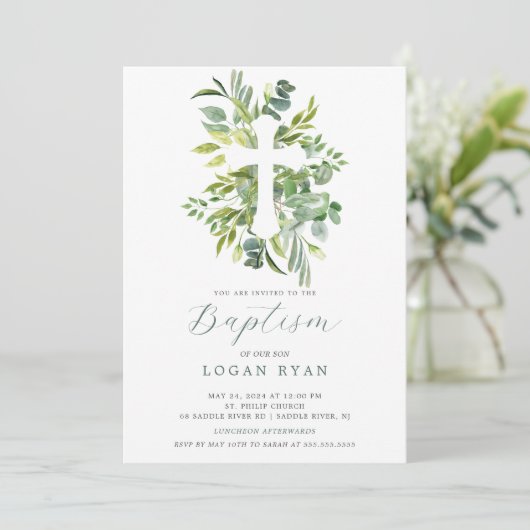 ユーカリプトゥスセレニティバプテスマ招待状 招待状 (スタンド正面)