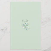 ユーカリプトゥスセージグリーンウォーターカラー結婚式 プログラム (裏面)