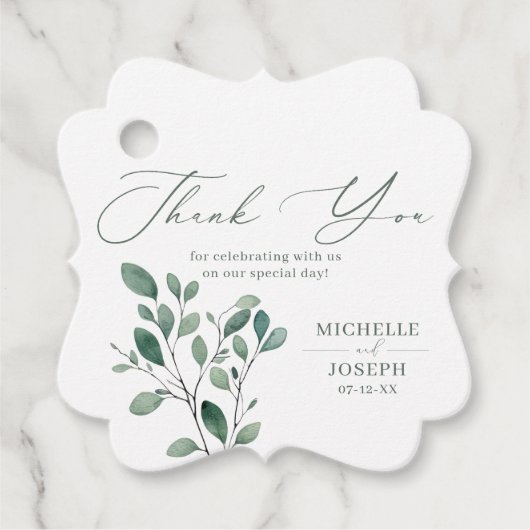 ユーカリプトゥスセージグリーンウォーター結婚カラー フェイバータグ (正面)