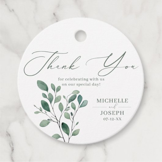 ユーカリプトゥスセージグリーンウォーター結婚カラー フェイバータグ (正面)