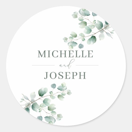 ユーカリプトゥスセージグリーンウォーター結婚カラー ラウンドシール (正面)