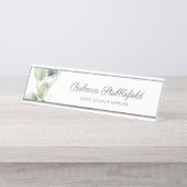 ユーカリプトゥスセージグリーンビジネス従業員カスタム デスクネームプレート (正面)