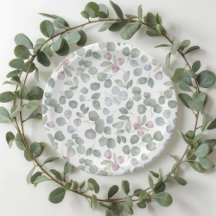 ユーカリプトゥスセージグリーン紙プレート