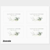 ユーカリプトゥスセージグリーン金ゴールド結婚式の引き出物 長方形シール (シート)