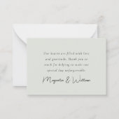 ユーカリプトゥスセージ結婚グリーンサンキューカード ノートカード (裏面)