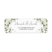 ユーカリプトゥスセージ結婚グリーン差出人住所 ラベル (正面)