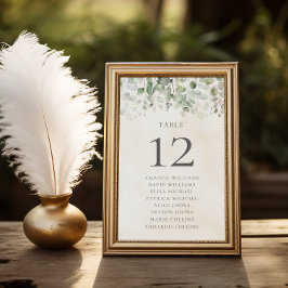 ユーカリプトゥスセージ結婚グリーン テーブルナンバー