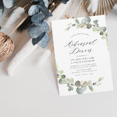 ユーカリプトゥスセージ緑のリハーサルの夕食の招待 招待状