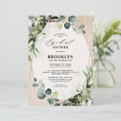ユーカリプトゥスセージ緑の幾何学的ブライダルシャワーI 招待状 (スタンド正面)