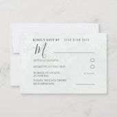 ユーカリプトゥスセージ緑の結婚式RSVP 出欠カード (裏面)