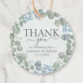 ユーカリプトゥスセージ緑の葉のリース結婚ズ フェイバータグ (正面)