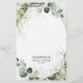 ユーカリプトゥスセージ緑ブライダルシャワーゲーム (裏面)