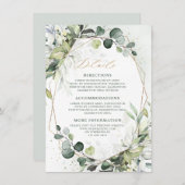 ユーカリプトゥスセージ緑結婚の幾何学的詳細 エンクロージャーカード (正面/裏面)