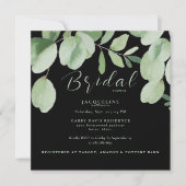 ユーカリプトゥスセージ&ブラックスクエアブライダルシャワー 招待状 (正面)