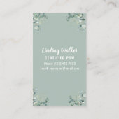 ユーカリプトゥスソフトグリーンのパーソナルサポートワーカー 名刺 (裏面)