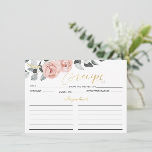 ユーカリプトゥスダスティバラブライダルシャワーレシピ エンクロージャーカード (スタンド正面)