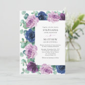 ユーカリプトゥスダスティマウヴネイビーブルー結婚ボタニカル 招待状 (スタンド正面)