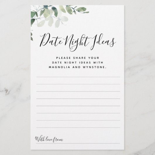 ユーカリプトゥスデイトナイトアイディアカード (正面)