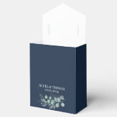 ユーカリプトゥスネイビーブルーボタニカルイニシャル結婚ズ フェイバーボックス (オープン)