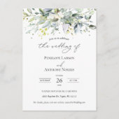 ユーカリプトゥスハーブリーフ結婚式招待状 エンクロージャーカード (正面)