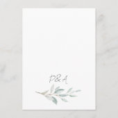 ユーカリプトゥスハーブリーフ結婚式招待状 エンクロージャーカード (裏面)