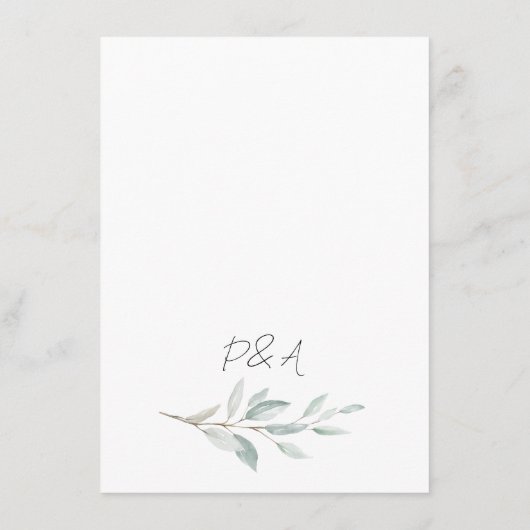 ユーカリプトゥスハーブリーフ結婚式招待状 エンクロージャーカード (裏面)