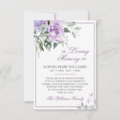 ユーカリプトゥスバイオレット悔やみや弔慰メモリサンキューカード サンキューカード (正面)