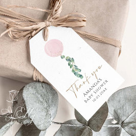 ユーカリプトゥスピンクバルーンベビーシャワーありがとうギフト ギフトタグ