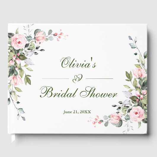 ユーカリプトゥスピンク赤面バラブライダルシャワー ゲストブック (正面)