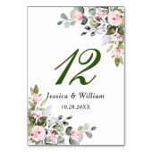 ユーカリプトゥスピンク赤面結婚バラのテーブル番号 テーブルナンバー (裏面)