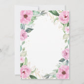 ユーカリプトゥスピンク金ゴールドフローラ80th八十誕生日 招待状 (裏面)