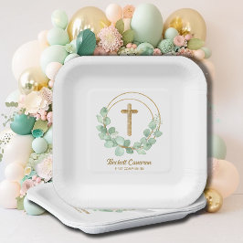 ユーカリプトゥスファースト金ゴールドクロス ペーパープレート