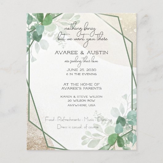 ユーカリプトゥスフレカジュアルームプレーン紙結婚ズ (正面)