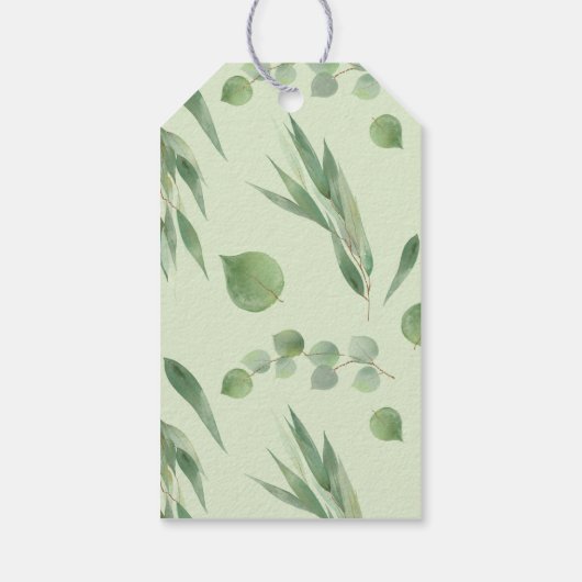 ユーカリプトゥスフレームグリーン金ゴールドの結婚葉 ギフトタグ (裏面)