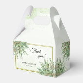 ユーカリプトゥスフレームグリーン金ゴールドの結婚葉 フェイバーボックス (正面サイド)