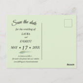 ユーカリプトゥスフレームグリーン金ゴールドの葉は日付を保存 ポストカード (裏面)