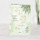 ユーカリプトゥスフレームグリーン金ゴールド茎葉水彩 招待状 (裏面)