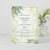 ユーカリプトゥスフレームグリーン金ゴールド茎葉水彩 招待状 (スタンド正面)