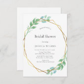 ユーカリプトゥスフレームブライダルシャワー招待 招待状 (正面/裏面)