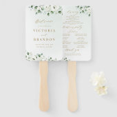 ユーカリプトゥスフローラ素朴な結婚式プログラム ハンドファン (正面&裏面)