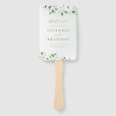 ユーカリプトゥスフローラ素朴な結婚式プログラム ハンドファン (正面)