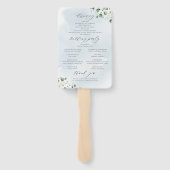 ユーカリプトゥスフローラ素朴な結婚式プログラム ハンドファン (裏面)