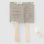 ユーカリプトゥスフローラ素朴な結婚式プログラム ハンドファン (正面&裏面)
