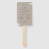 ユーカリプトゥスフローラ素朴な結婚式プログラム ハンドファン (裏面)