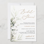 ユーカリプトゥスブライダルシャワー招待テンプレートグリーン 招待状 (正面)