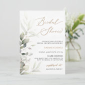 ユーカリプトゥスブライダルシャワー招待テンプレートグリーン 招待状 (スタンド正面)
