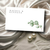 ユーカリプトゥスブラック&ホワイトミニマリストウェディングRSVP エンクロージャーカード